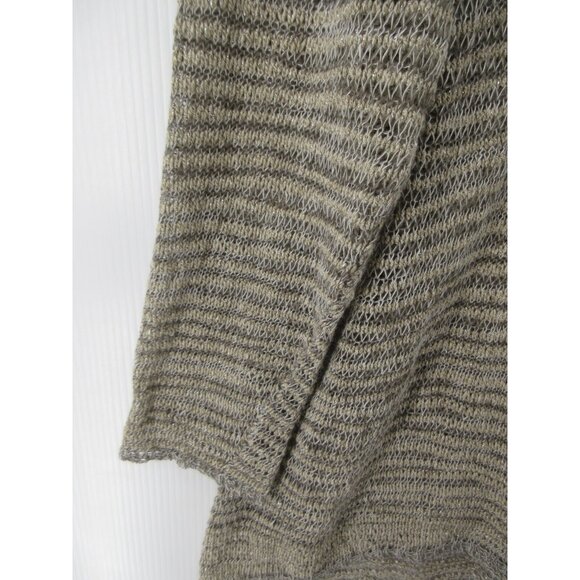 Eileen Fisher Sweater XL Linen Open Cardigan Sheer Metallic Tunic - Picture 3 of 11